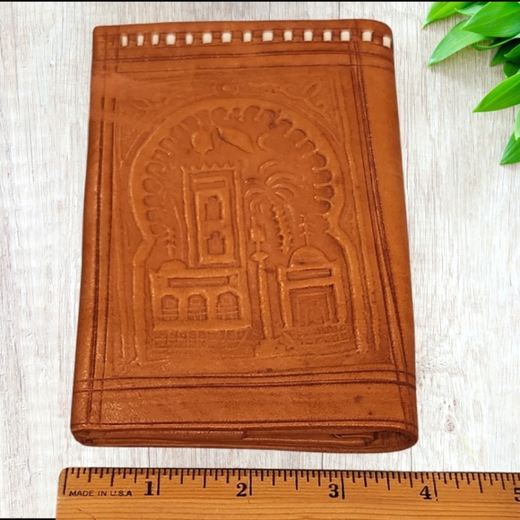 Vintage‎  Moroccan Wallet Genuine Leather Bi-fold Handmade Pocket Unisex - Picture 1 of 5